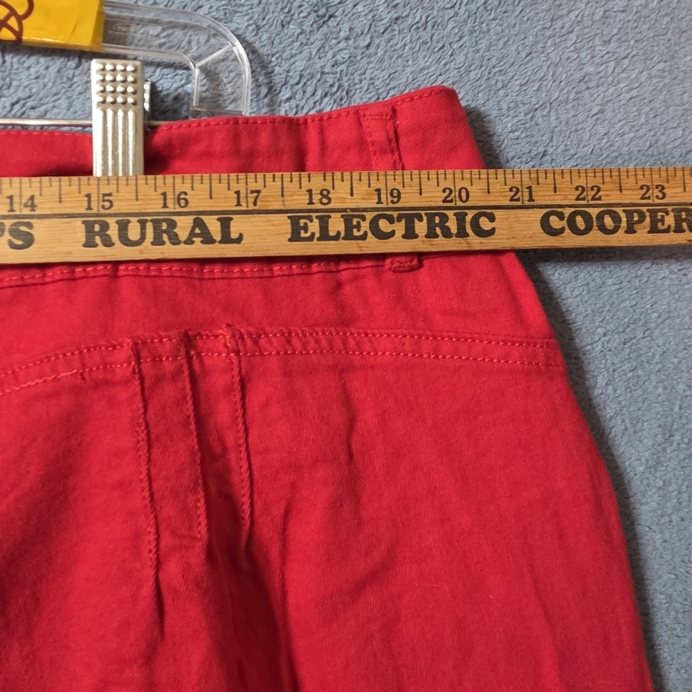 New- it's Fashion Women's 22W Pants Crop Red Figure Flattering Stretch Plus Size - Picture 5 of 9